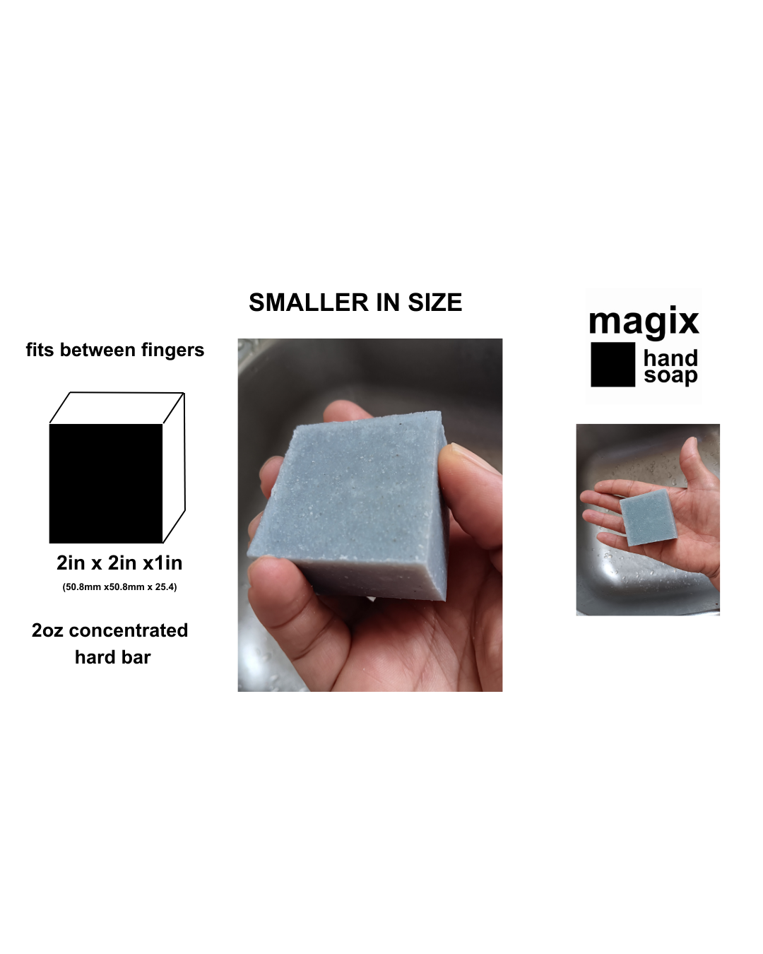 Magix Tough Task Bar Soap with Fine Sand / Japanese Mint Essential Oil / Activated Charcoal